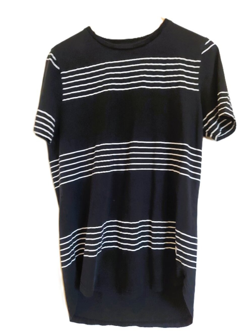STAMPD Black & White Striped Tee Shirt Size M Streetwear Minimalist Designer